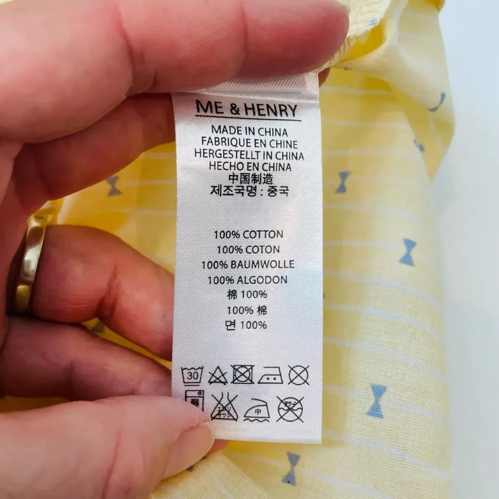 NWT Me & Henry 5/6Y Yellow Bow Tie Pier Shirt